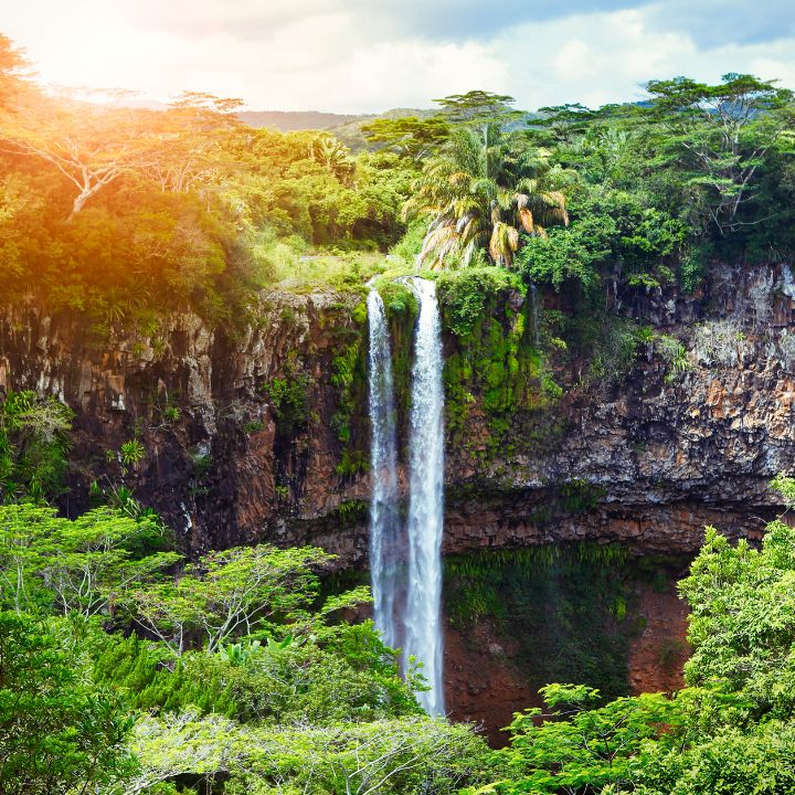 Senderismo en la cascada de Chamarel